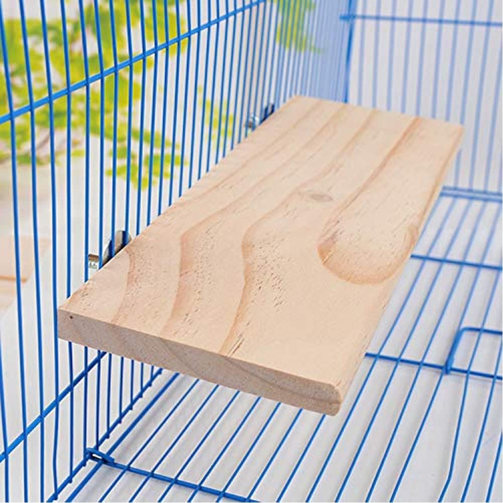 Litewoo Parrot Bird Wood Perch Platform Large Stand Shelf for Budgie - 1PC