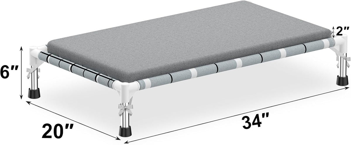 Elevated Dog Bed, Raised Cooling Lifted Dog Cot for Indoor & Outdoor – Essentials for Dogs - Cushion / (M-):34'' x 20'' 8'' - image 4