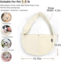 NATUYA Small Dog Cat Carrier Sling - white / Canvas-Adjustable Strap - image 2