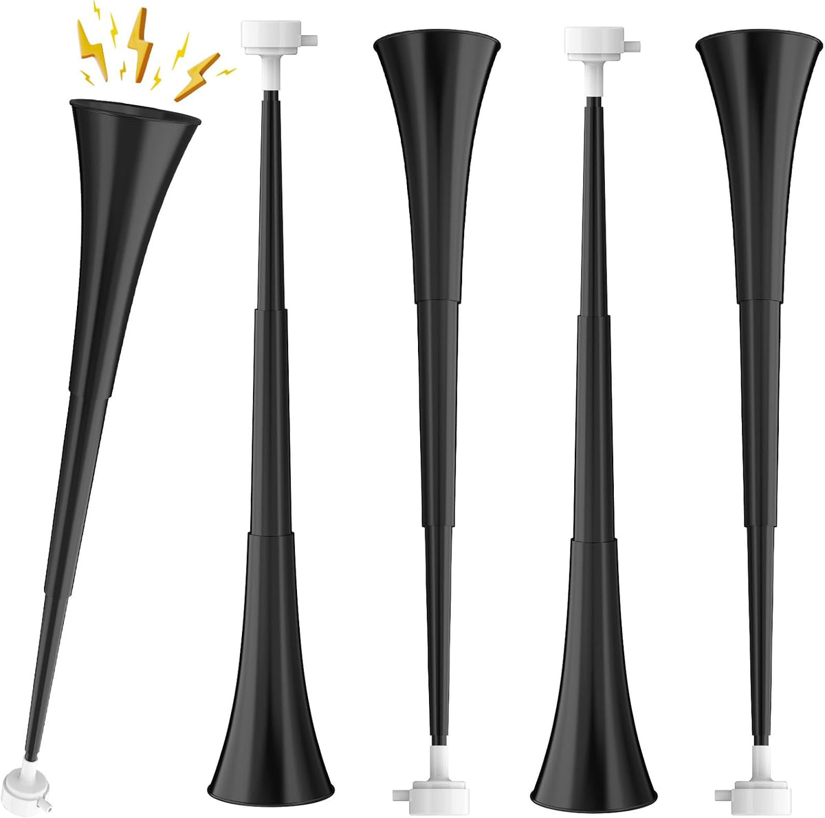Collapsible Stadium Horn 24 Inch Vuvuzela Trumpet Blow Horns - Black - image 2