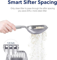 WePet Cat Litter Scoop, Aluminum Alloy Sifter, Kitty Metal Scooper, Deep Shovel, Long Handle, Poop Sifting, Kitten Pooper Lifter, Durable, Heavy Duty, for Litter Box