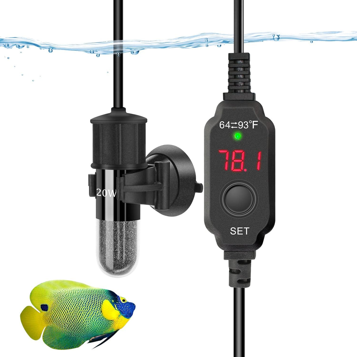 Mini Aquarium Heater 5V/2A USB 10W Small Fish Tank Heater for Tanks 1 - 20W