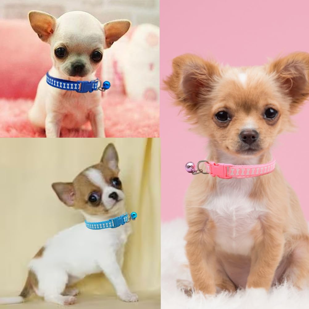 Small dog collar with bell in soft nylon, available in 6 colors - view 2