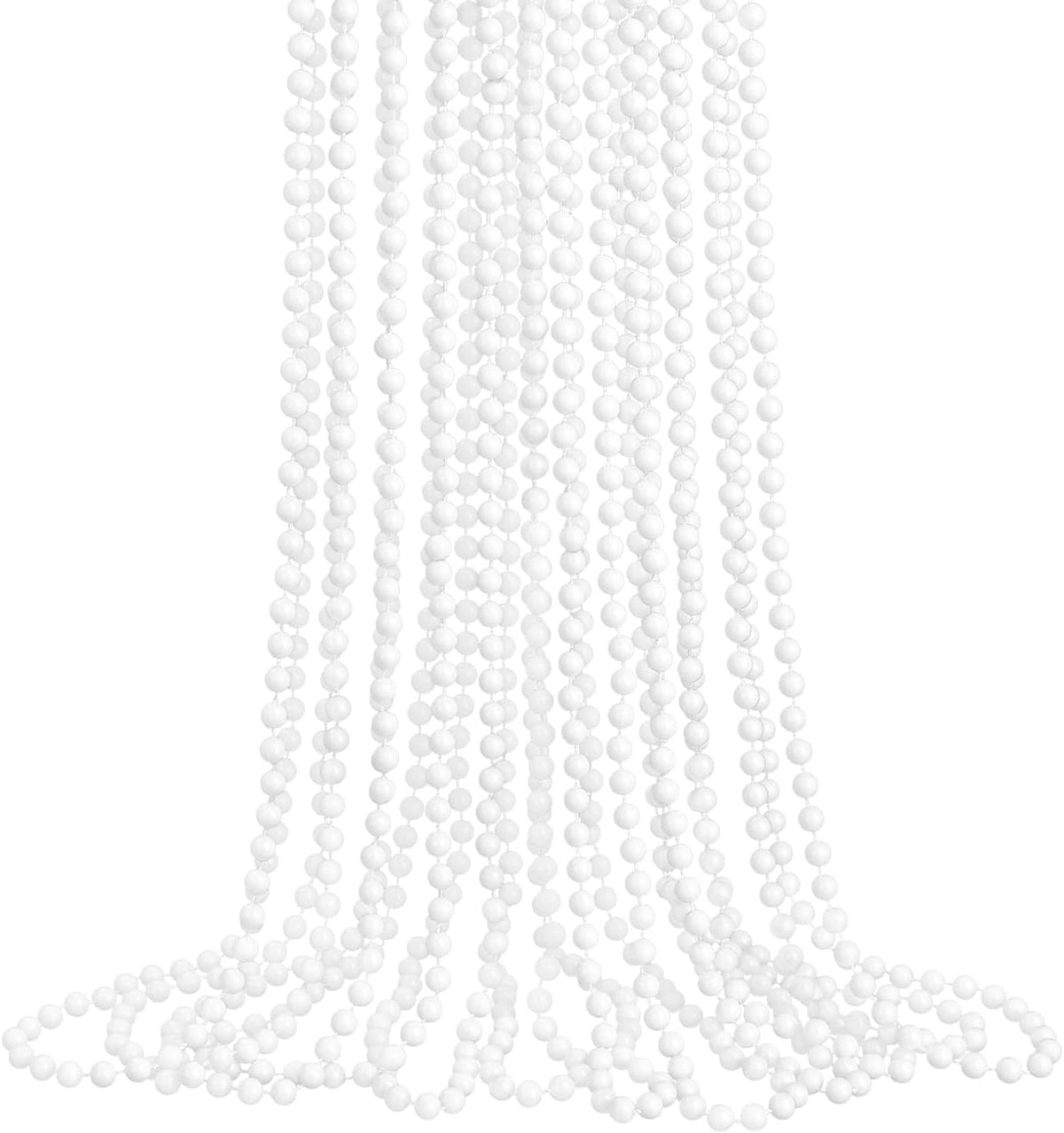 ZZYFGH 12 PCS Bead Necklace, 33'' Mardi Gras Beaded Necklaces – Fun for Kids & Family - White