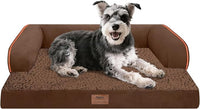 Small Dog Bed Waterproof Orthopedic Dog Beds for Medium Sized Dogs Comfy Pet Cat Bed with Sides, Washable Removable Cover