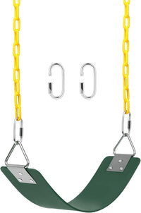 AGPTEK Swing Set,Swing Seat Replacement with 66 Inch Anti-Rust Chains – Fun for Kids & Family - Green