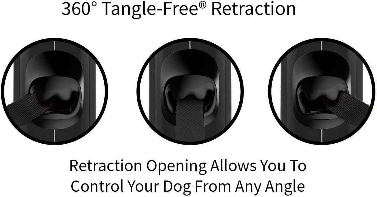 TUG Monochrome 360° Tangle-Free Retractable Dog Leash - Black / Tiny, 10 ft - image 4