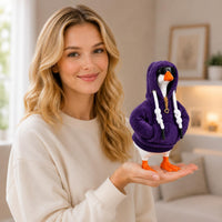 7inch Desk Goose Outfits, Mini Desktop Goose Clothes with Sunglasses & Necklaces, Brown Leopard - Dark Purple / 7 Inch - image 4