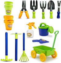 Dimple Garden Wagon & Tools Toy Set, Kids Gardening Set - Green - image 3