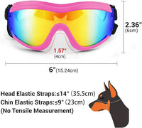 Dog Goggles Dog Sunglasses for Medium to Large Breed Anti-UV Eye Protection with Adjustable Straps- Pink