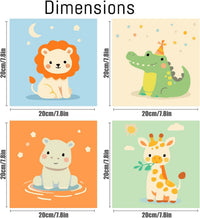FQOVKYN 4 pack paint by number kit for kids with cute animal 8x8 canvases - view 18