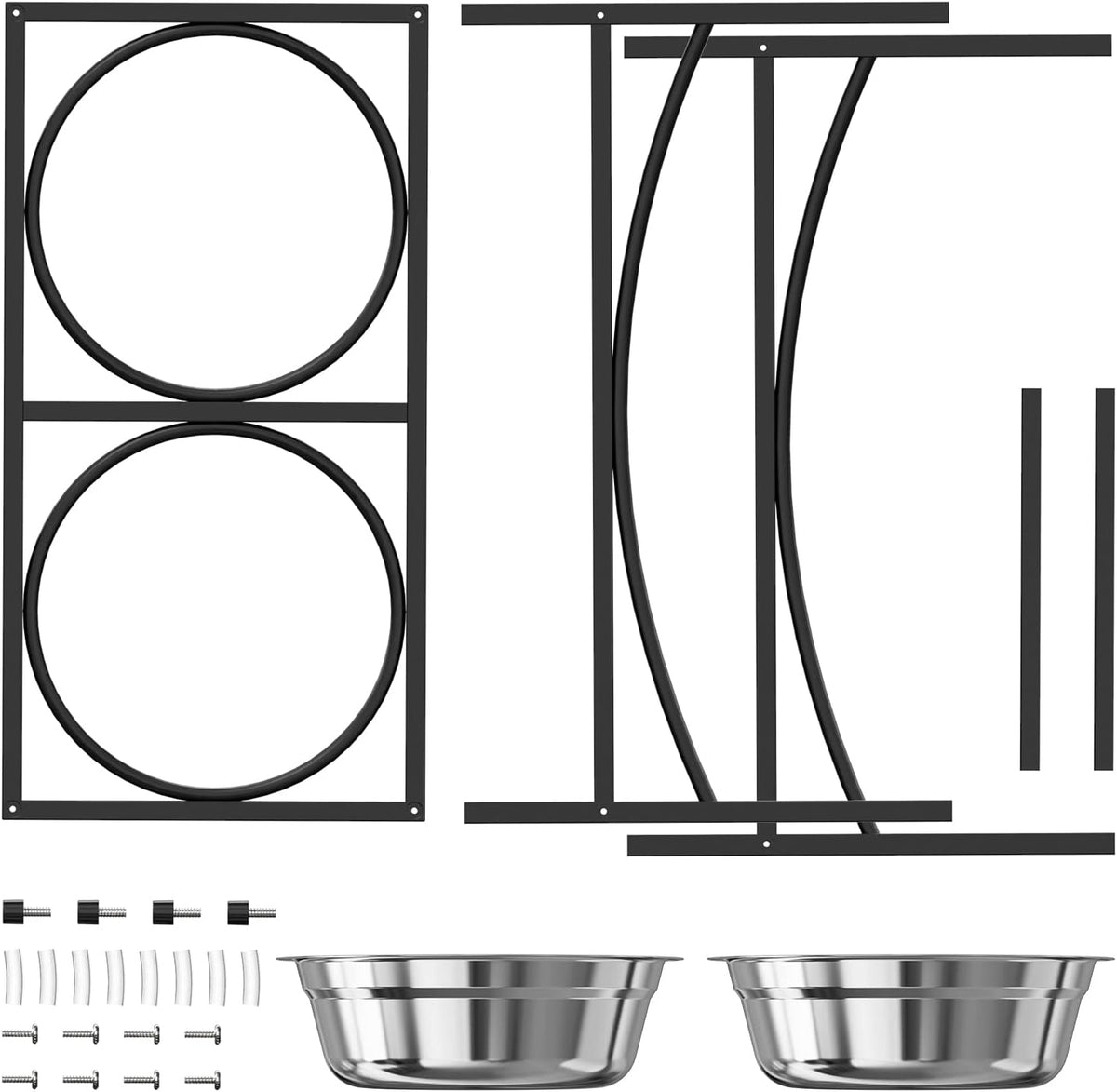 Elevated Dog Bowls for Large Dogs - Black Medium - image 4