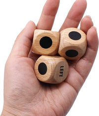 Bilywey 3pcs Left Right Game Dice 1 inch Beech Wood Dices - 6pcs wooden dice - image 2