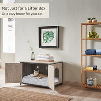 unipaws Top Opening Cat Litter Box Enclosure, Flip Top XL Extra Large Cat Box Furniture, Friendly to Elderly People, High Jumbo Automatic Litter Box Cover Hidden for Large Cat