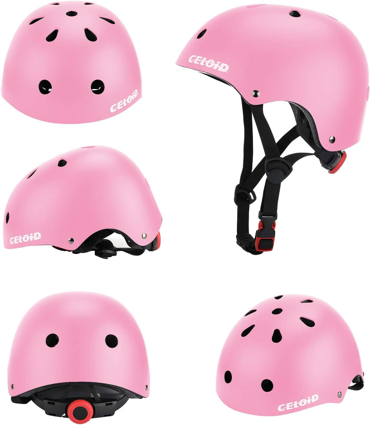 Kids Bike Skateboard Helmet Pad Set - M(20.5"-22"/ 8 -14years) / Pink - image 2