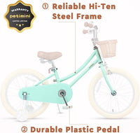 Petimini 12 14 16 18 20 Inch Kids Toddler Bike for Boys Girls – Fun for Kids & Family - Mint Green / 18 Inch - image 4
