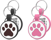 Personalized Dog Tag, Laser Engraving QR Code - Small Breeds - 1" / Black & Rose