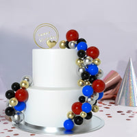 ASTARON 50 Pcs Ball Cake Topper Sticks Mini Balloons for Cake - Red Blue Series - image 4