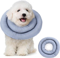 Dog Recovery Collar, Breathable Adjustable Soft Dog Cone, Waterproofing Cat Neck Cone, Pet Donut Collar After Surgery (Blue Gray, L)
