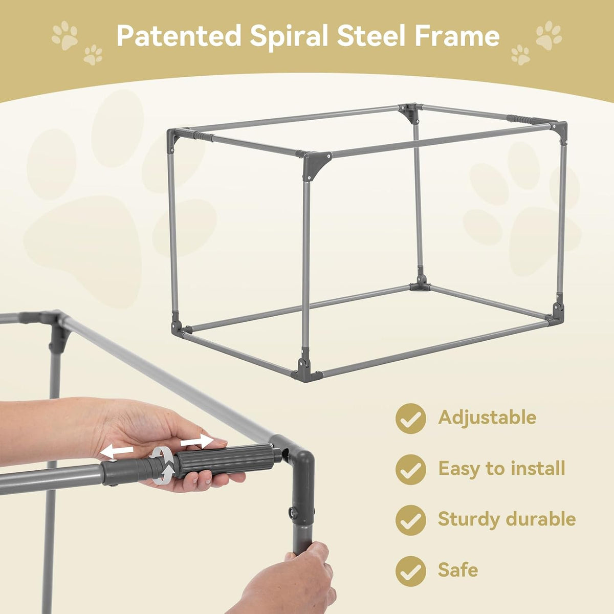 PETSFIT Portable Dog Crate for Medium Large Dogs - 30.0"L x 20.0"W x 19.0"H / Light Gray(With Mat) - image 2