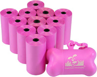 Downtown Pet Supply Poop Bags for Dogs with Dispenser - 220 Count (Pack of 1) / Pink