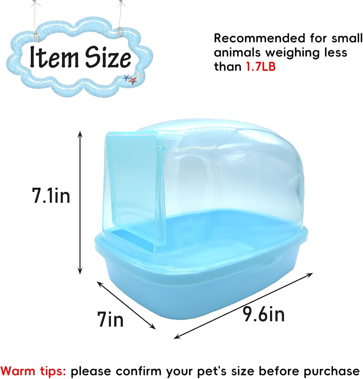 kathson Dwarf Hamster Bathroom - Blue - image 2