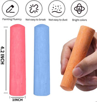 JASNKKONT washable sidewalk chalk set with 180 jumbo sticks in 20 colors and a gift box - view 3
