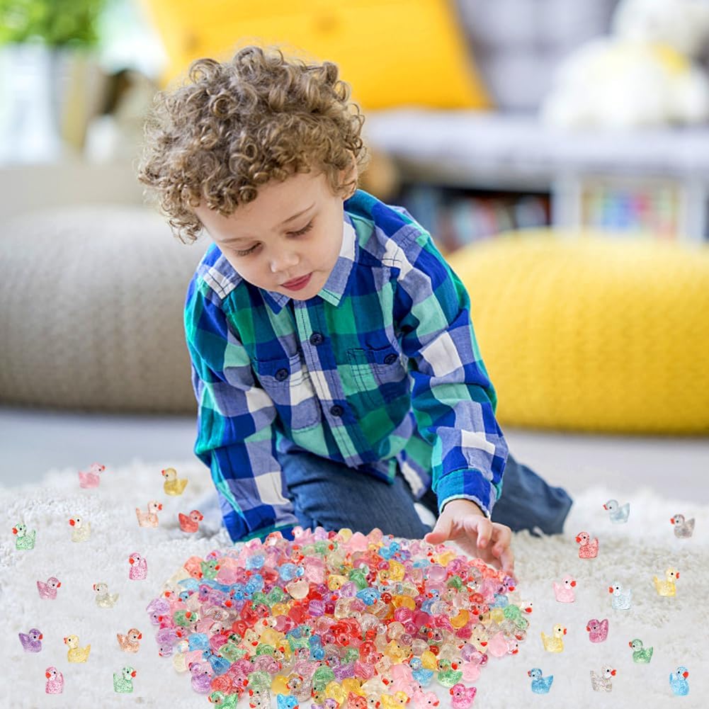 GWAHSA 240pcs Luminous Mini Resin Ducks - Glitter Ducks - image 4