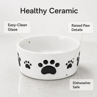 Ceramic Dog Bowls Set, 6.5''×2.5'', with Anti-Slip Rings - 5 in - image 2