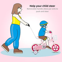 JOYSTAR 10" 12" 14" 16" Kids Bike for Boys and Girls Ages 1-7Y – Fun for Kids & Family - Pink / 12 Inch with Training Wheels - image 3