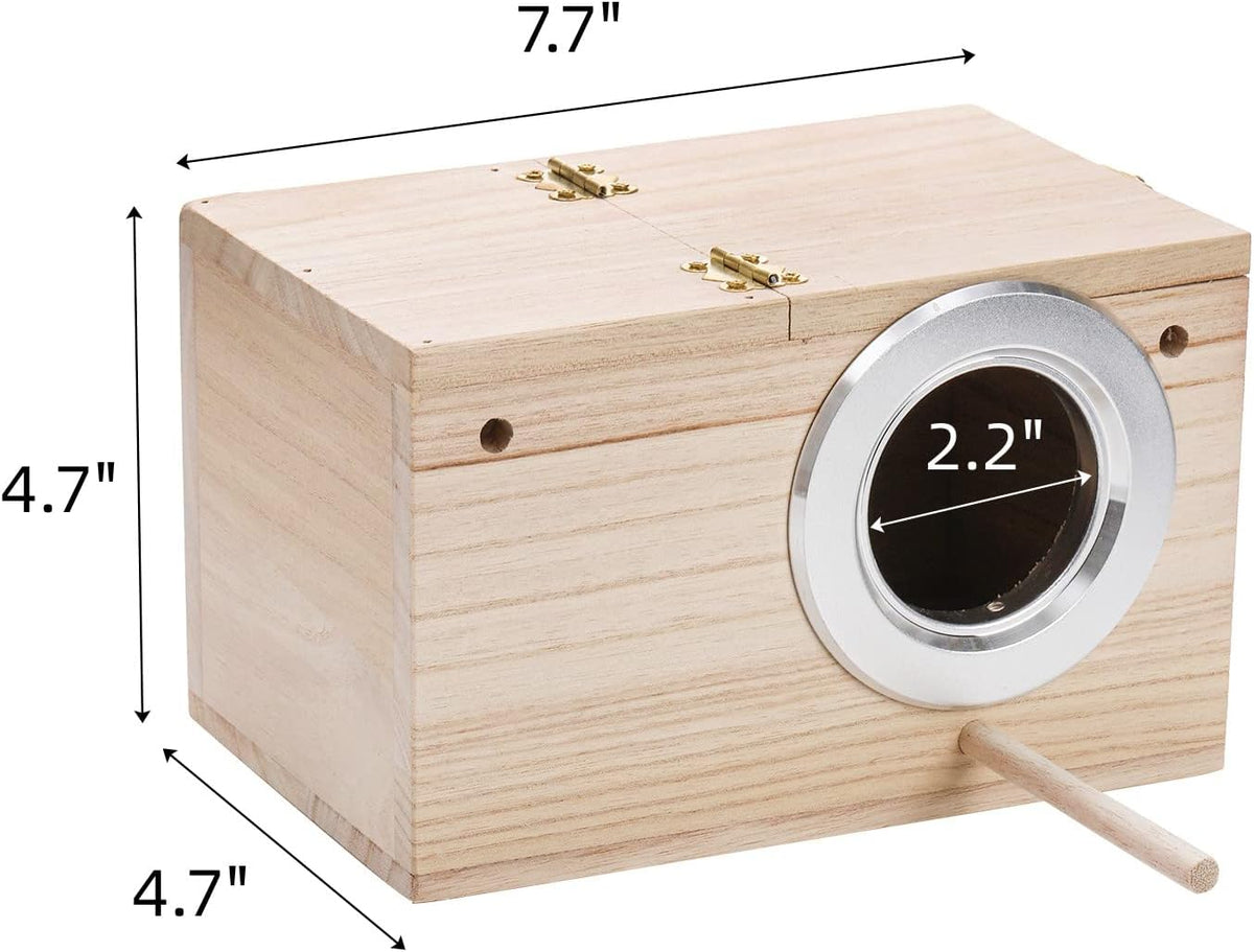 Hiceeden 2 Pack Parakeet Nest Box, Natural Wood Bird Nesting Box - image 2