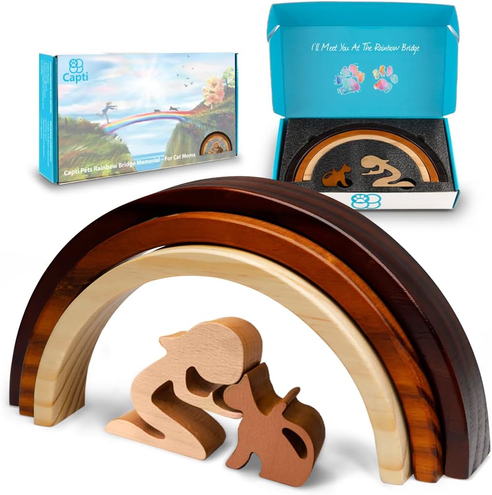 Rainbow Bridge Cat Memorial Gifts - Cat and Woman
