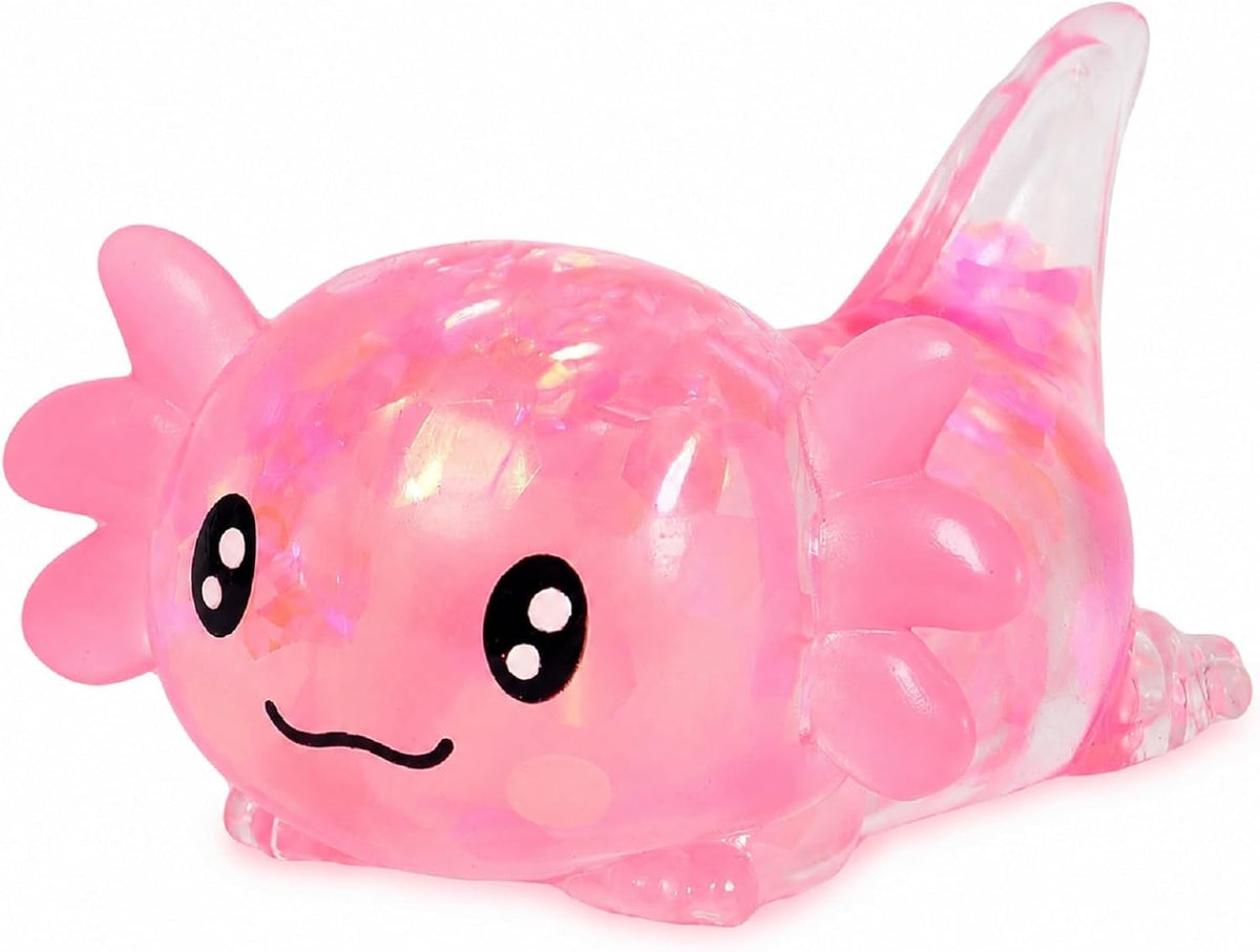 Ropuptl sitting axolotl squishy toy in purple, slow rising soft fidget - view 7