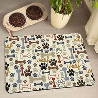 Dog Food Mats for Floors Waterproof - Beige / 24"L x 16"W