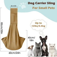 Pawaboo Small Dog Sling Carrier – Essentials for Dogs - Khaki - image 2