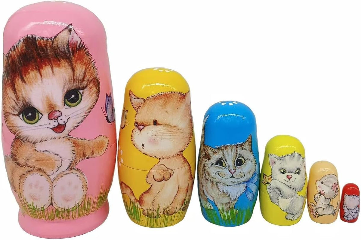 Konrisa set of six hand painted wooden unicorn nesting dolls - view 11