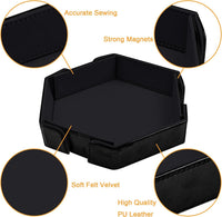 SIQUK magnetic folding hexagon dice tray in PU leather with velvet lining - view 16