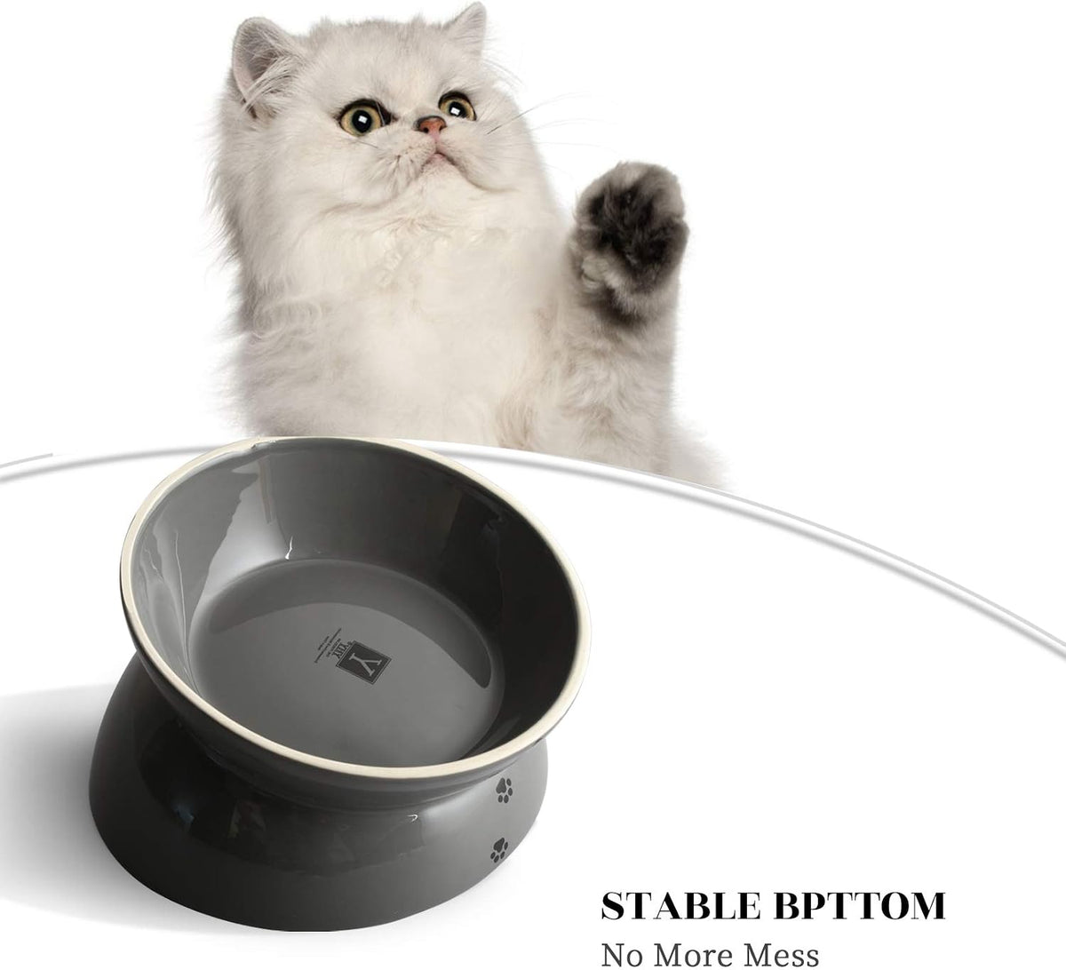Y YHY Cat Bowl Anti Vomiting, Raised Food Bowls - 7.2 Inches / Grey - image 4