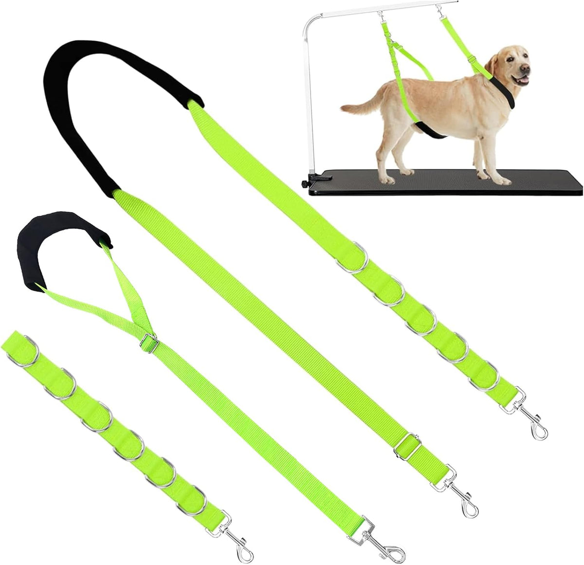 Dog Grooming Belly Strap Belly Band & Loop 3 Sets Adjustable Dogs - green