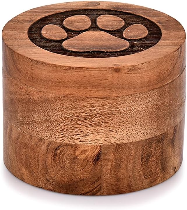 EDHAS Acacia Wood Decorative Urns Funeral Cremation Urn for Ashes