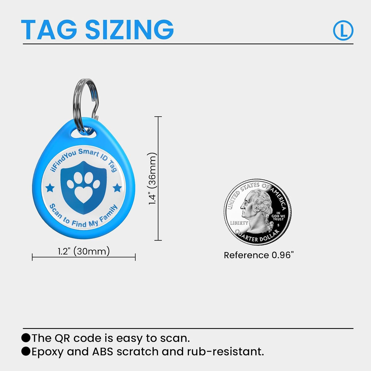 QR Code Cat Tags Personalized Small, Real-time Alerts, Pink – Essentials for Cats - 3 Pack Blue&orange&green / Large-1.2"*1.4" - image 2