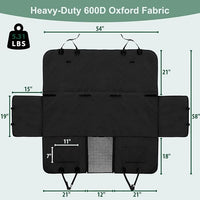 Dog Car Seat Cover for Back Seats 100% Waterproof with Metal Buckle Mesh Window Scratch Proof Heavy Duty Rear Backseat Protector Hammock for Pet, SUV Truck Vehicle Accessories, 54" x 58", Black