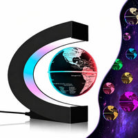 Magnetic Levitating Floating Globe with LED Lights - Black Globe Glowing