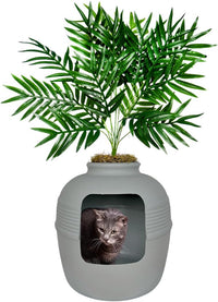 Good Pet Stuff round hidden litter box planter with carbon filter, made in USA