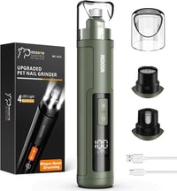 Dog Nail Grinder with 4 LED Lights - Matte Green