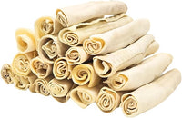 hotspot pets 8-9 Inch Large Rawhide Dog Chew Rolls (20 Pack) - Made from Grass Fed Cows - Great for Dental & Oral Care for Aggressive Chewers Large Dogs, Single Ingredient Treat