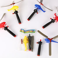 VETE 8 pack pull string flying helicopter toys in bright plastic for kids - view 3