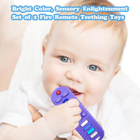 2-Pack Silicone Baby Teething Toys - Teether-Black+Purple - image 3