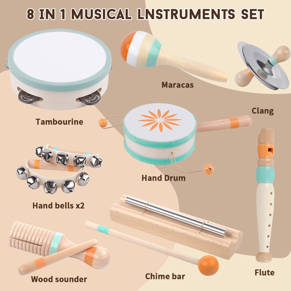 Toddlers Musical Instruments-Baby Montessori Wooden Toys for 18 Month+ – Fun for Kids & Family - image 2