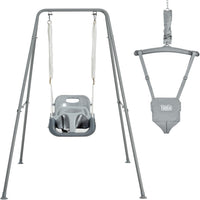 FUNLIO 2 in 1 Baby Jumper and Swing with 4 Sandbags - Gray